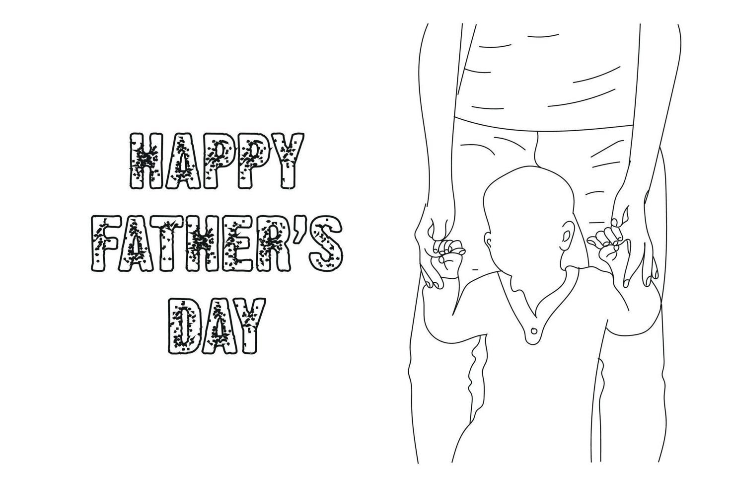Happy father's day greeting card vector