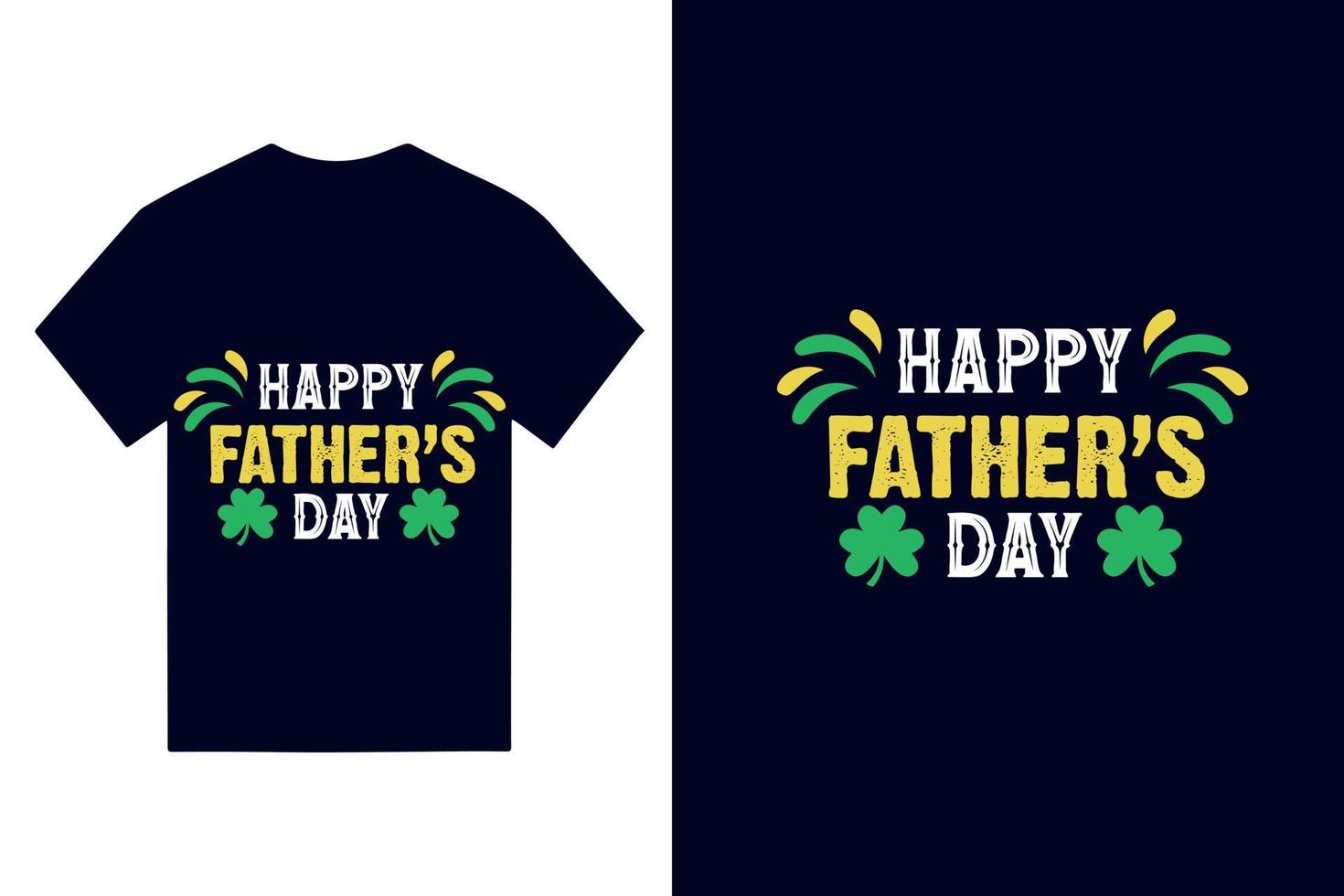 Happy Father's day greeting card with typography letter and t-shirt vector