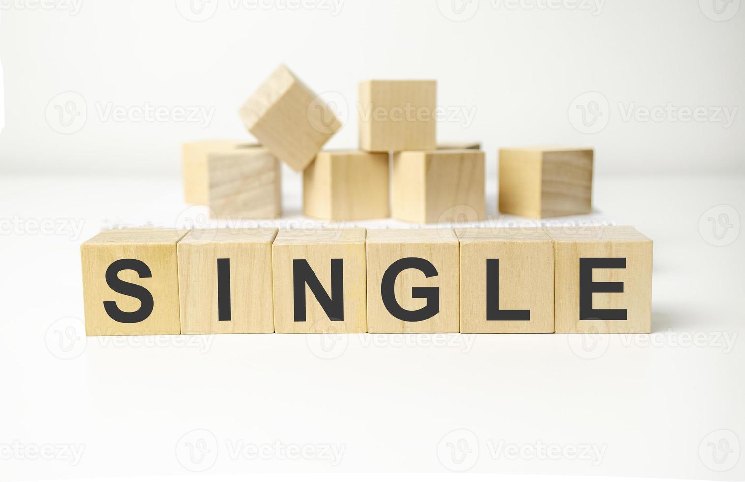 single word made with building blocks photo