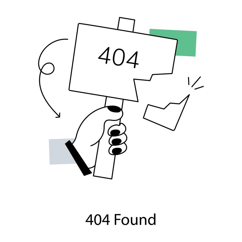 Trendy 404 Found vector