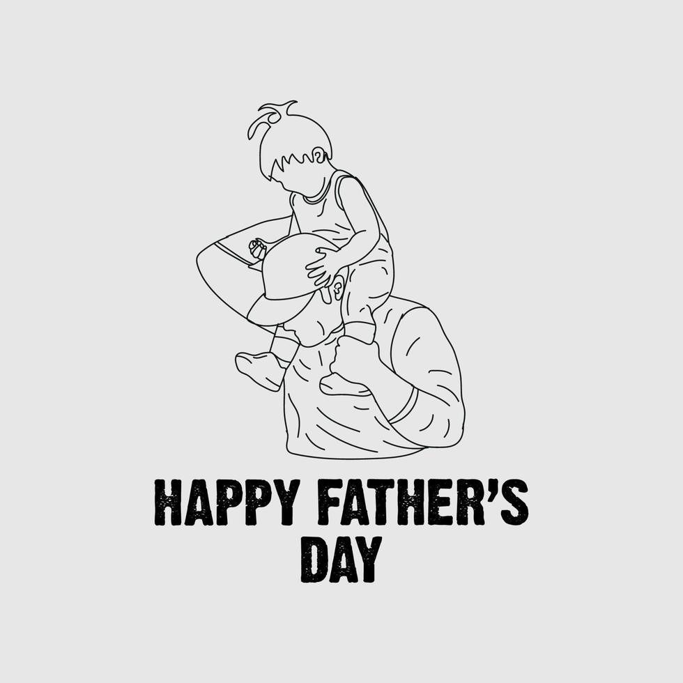 Happy Father's day greeting card with typography letter and t-shirt vector