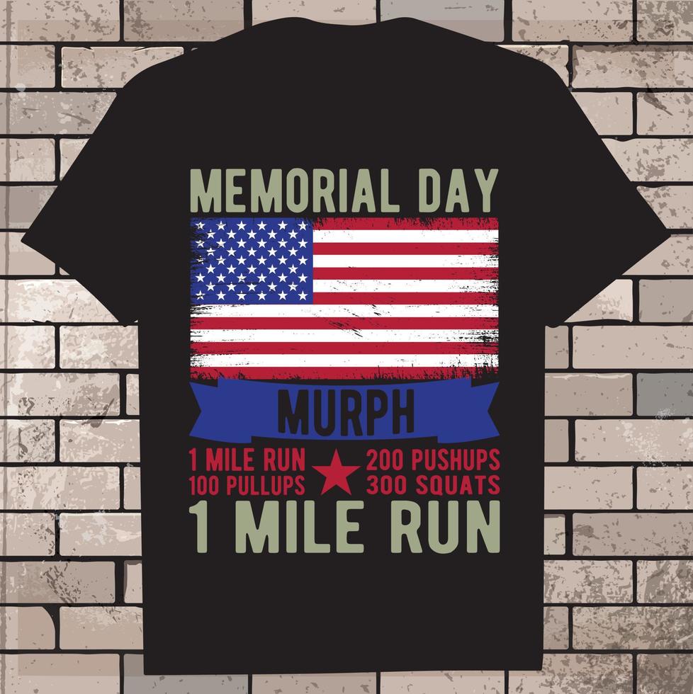 Memorial Day T-Shirt Vector illustration, USA flag