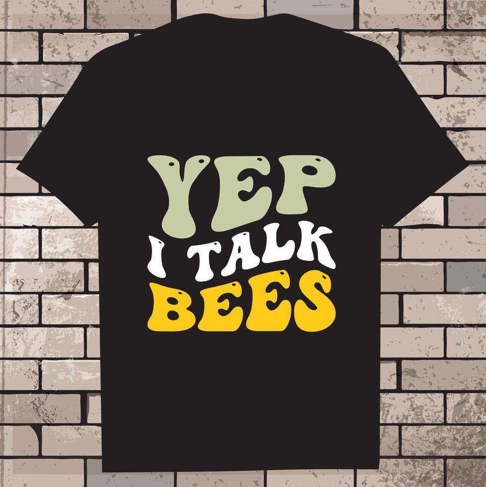 honey bee Black vector Illustration, Graphic T-Shirt Design Eps