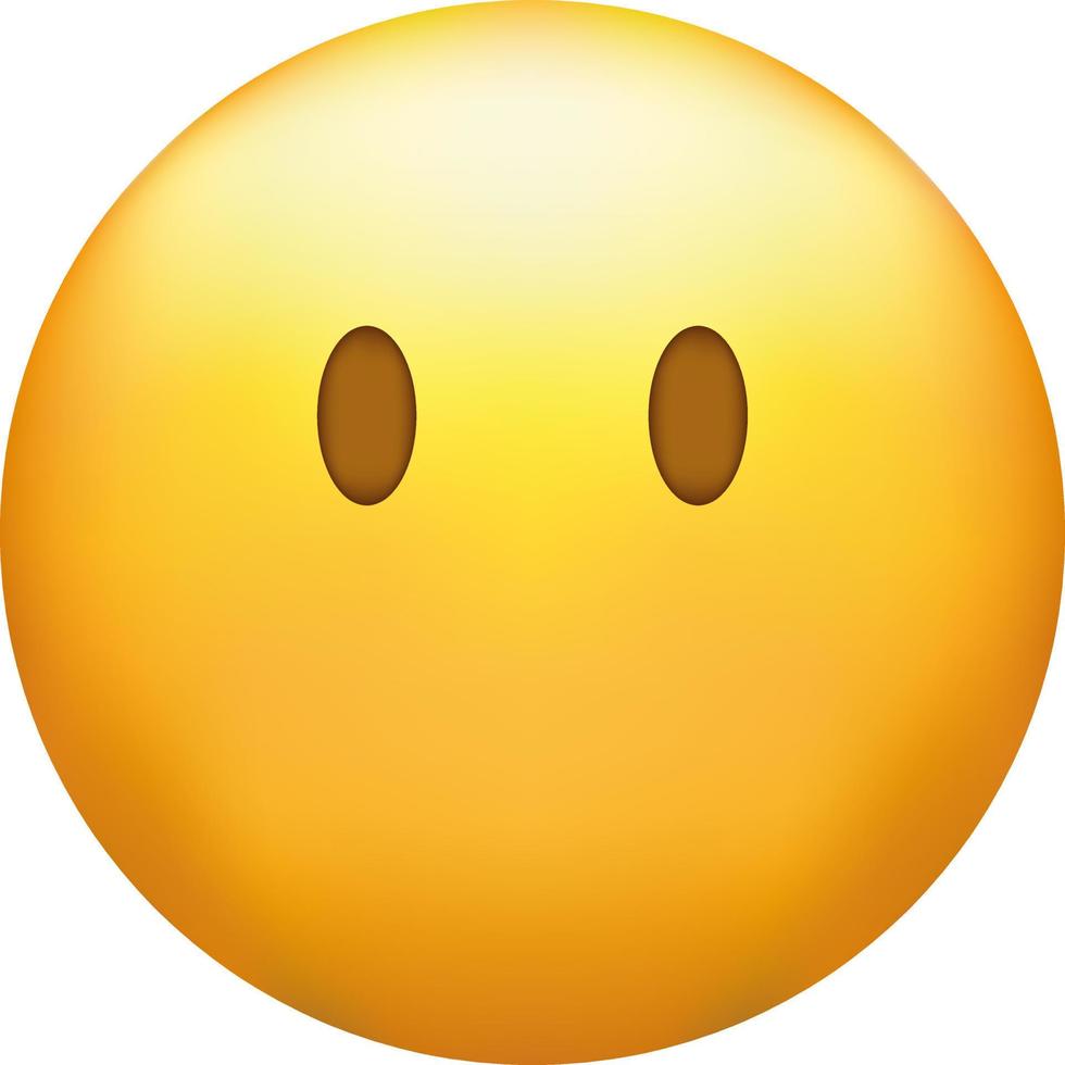 Cute silent emoticon, smiley without mouth emoji. 22461792 Vector Art