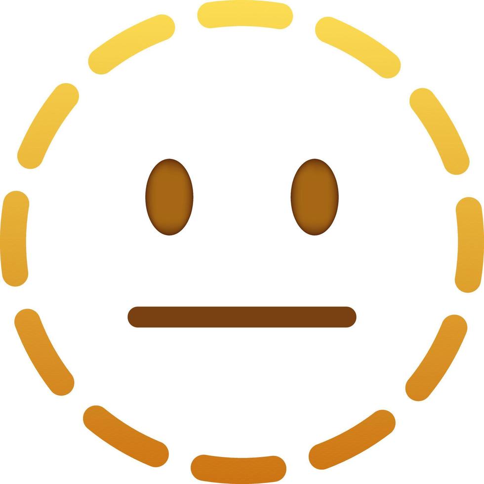 Dotted line expressionless Smiley Emoticon Face line icon vector