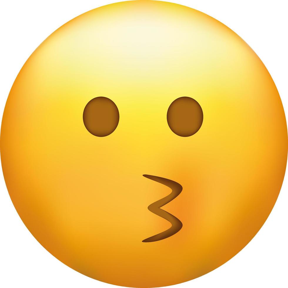 Kissing emoji with open eyes. Kiss emoticon with happy blushing face. vector