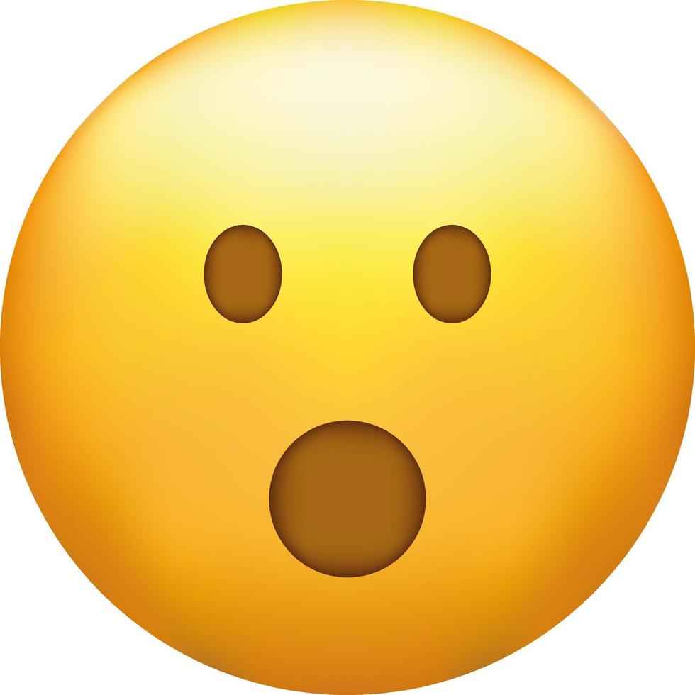 Astonished emoji. Shocked emoticon with gasping face vector