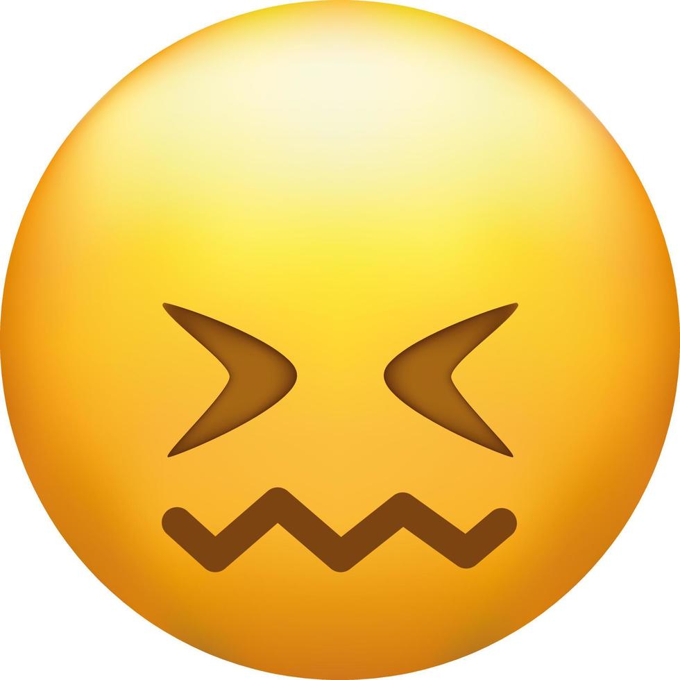 aturdido emojis confuso emoticon con dentado boca. vector