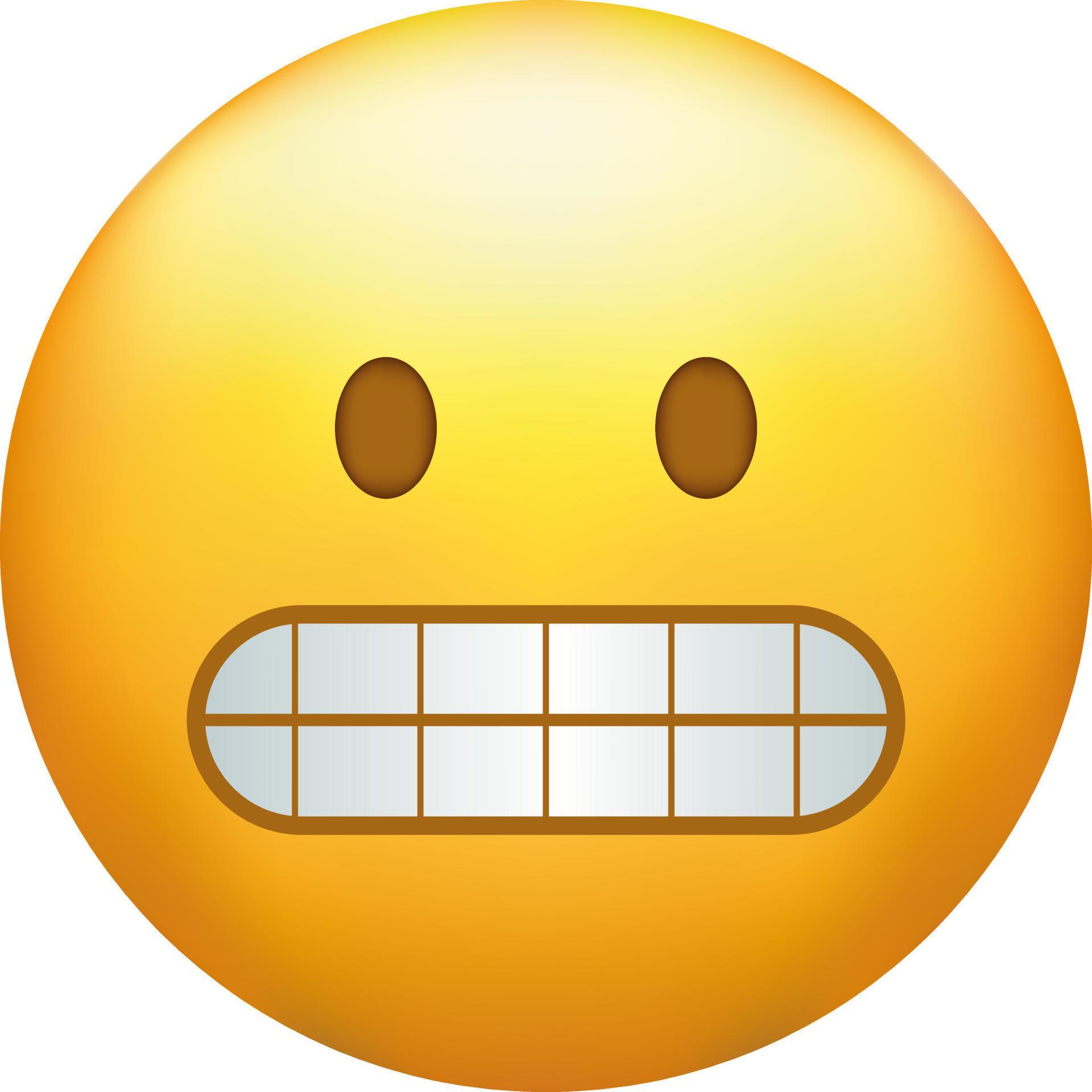 Grimacing emoji. Awkward emoticon with clenched teeth 22461922 Vector Art at Vecteezy