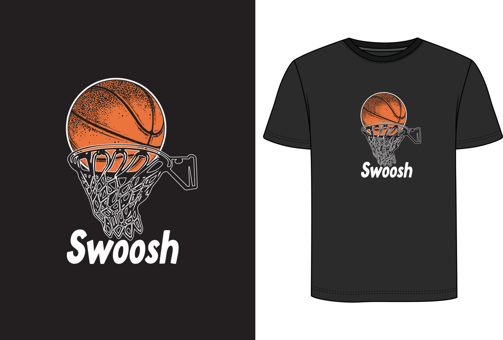 Basketball swooshes through a basketball hoop during a basketball