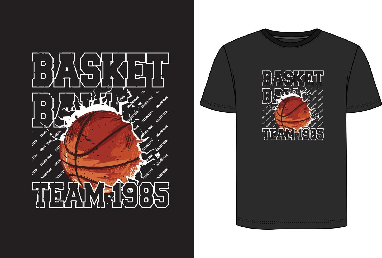 vector baloncesto t camisa, Clásico baloncesto t camisa