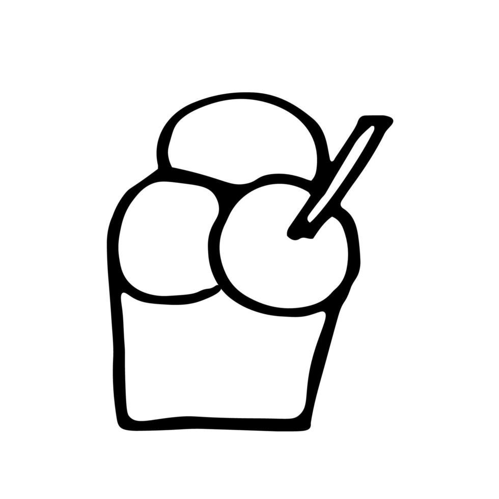 vector set of doodle ice cream. Hand-drawn clip art. Summer time sweet food