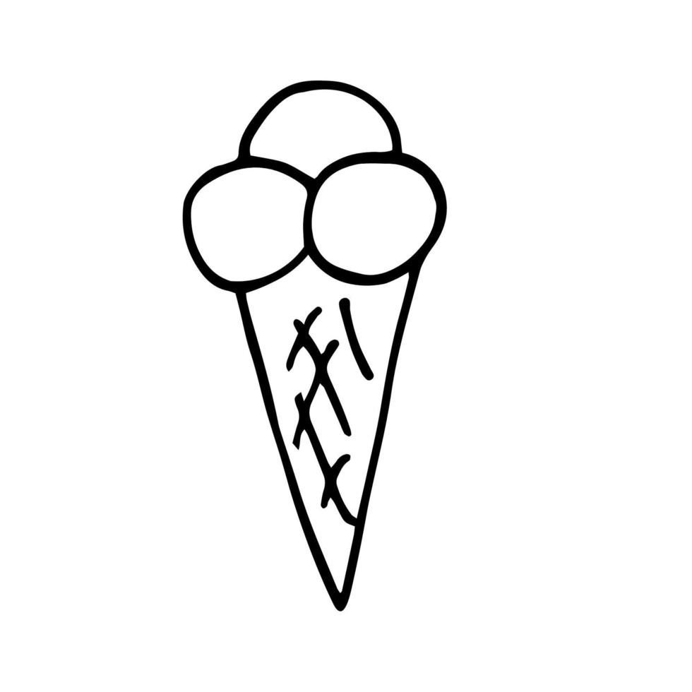 vector set of doodle ice cream. Hand-drawn clip art. Summer time sweet food