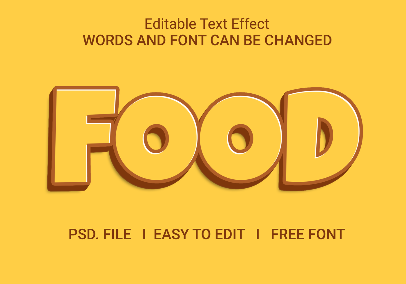 Food text effect psd