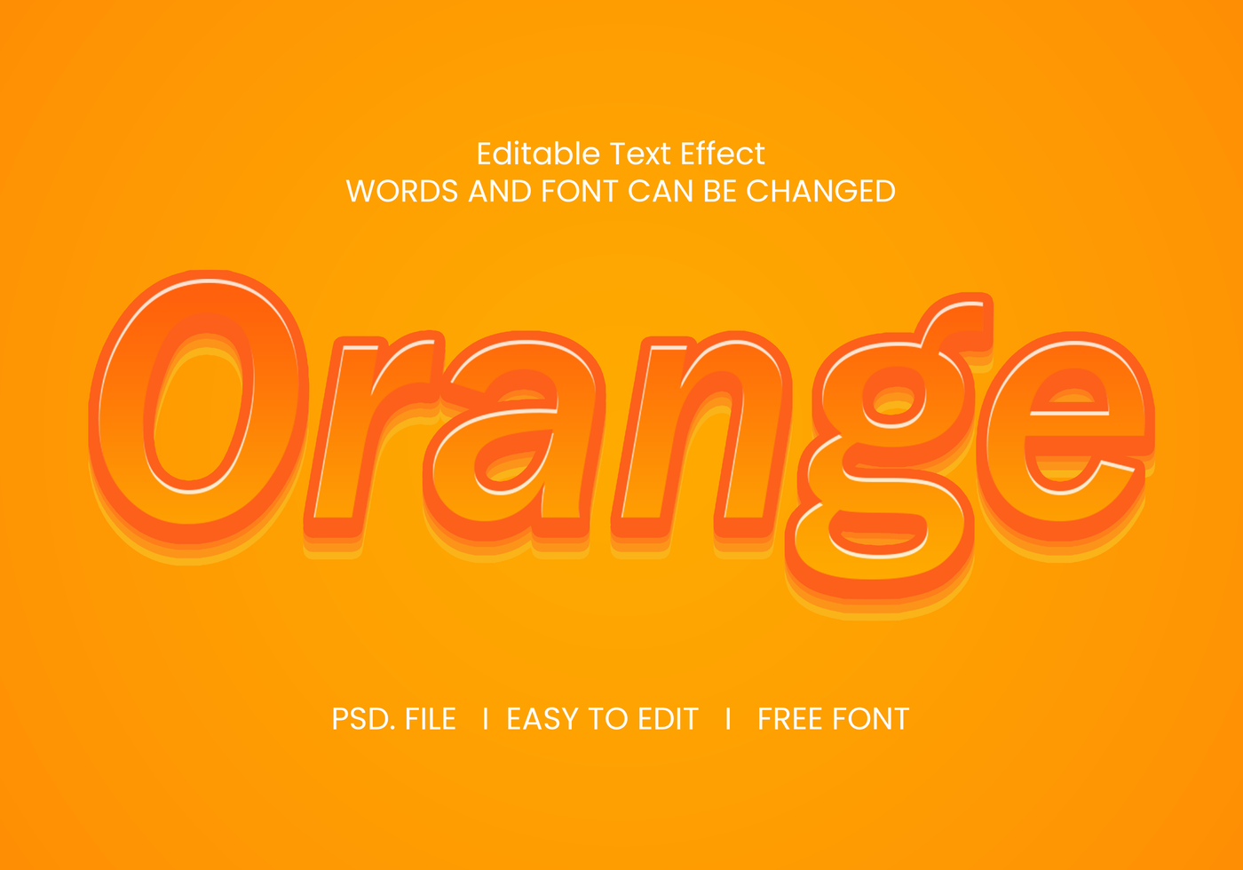 Orange text effect psd