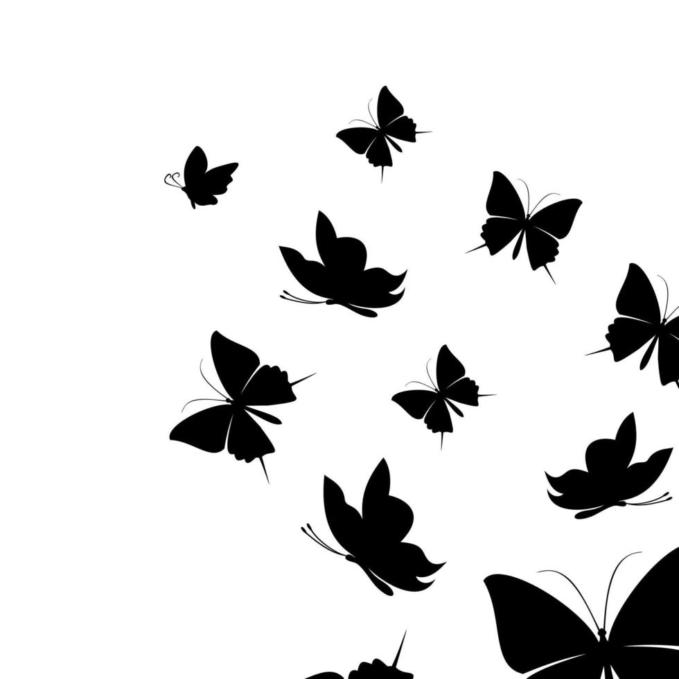 el vuelo de mariposas moscas vector