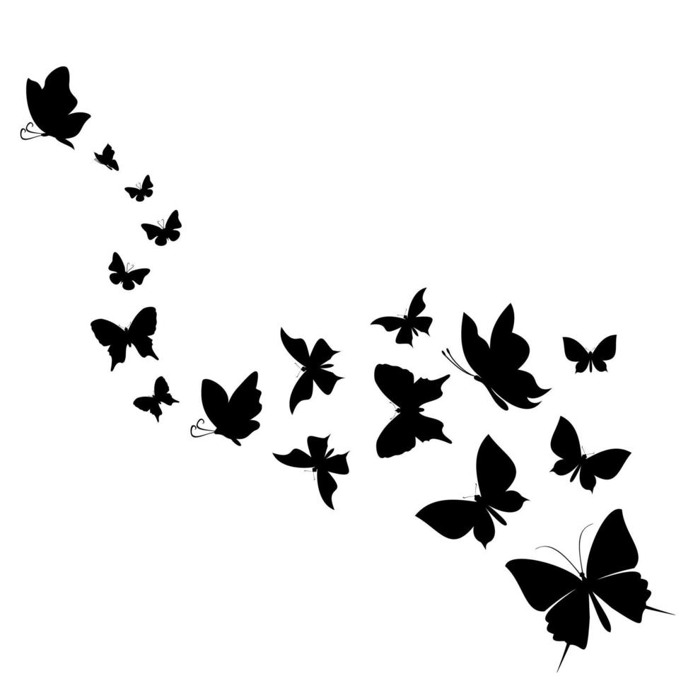 el vuelo de mariposas moscas vector