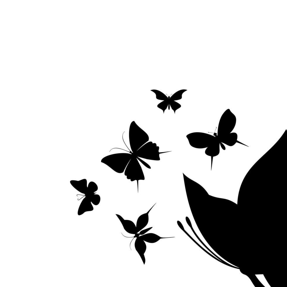 el vuelo de mariposas moscas vector