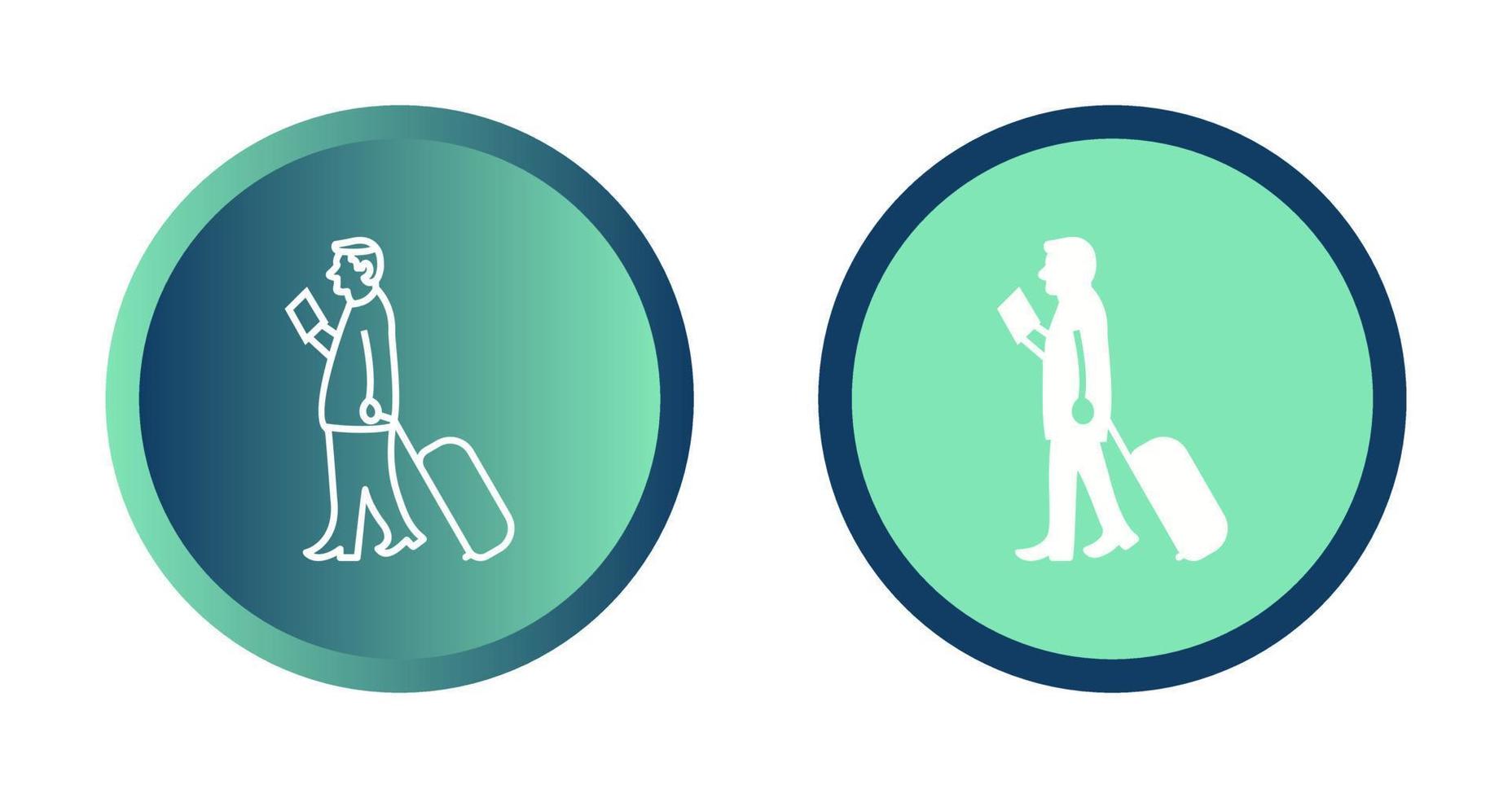 Walking with Luggage Vector Icon