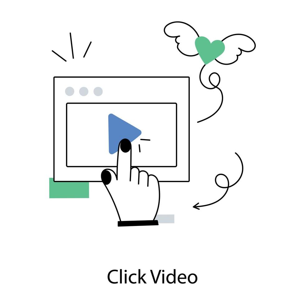 Trendy Click Video vector