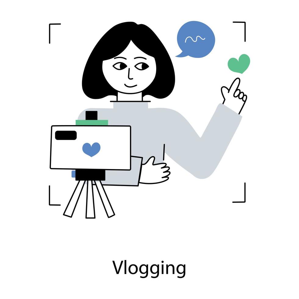 de moda vlogging conceptos vector