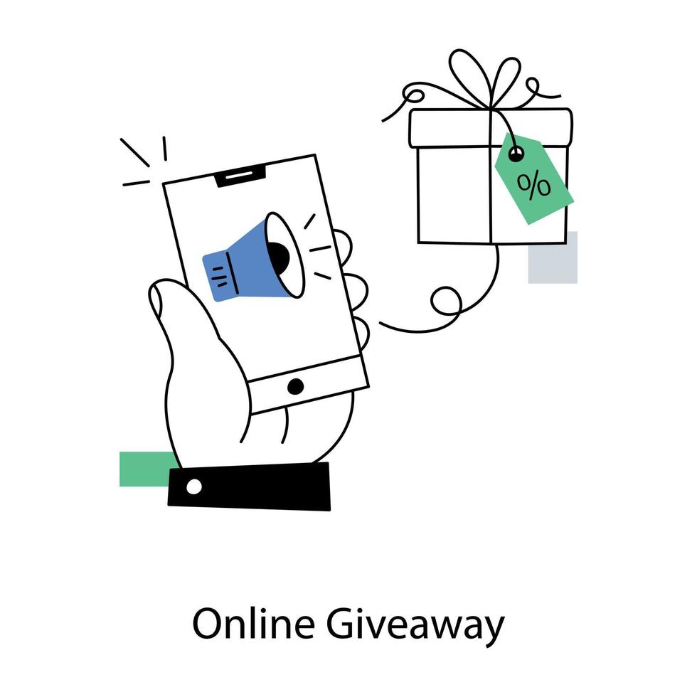 Trendy Online Giveaway vector