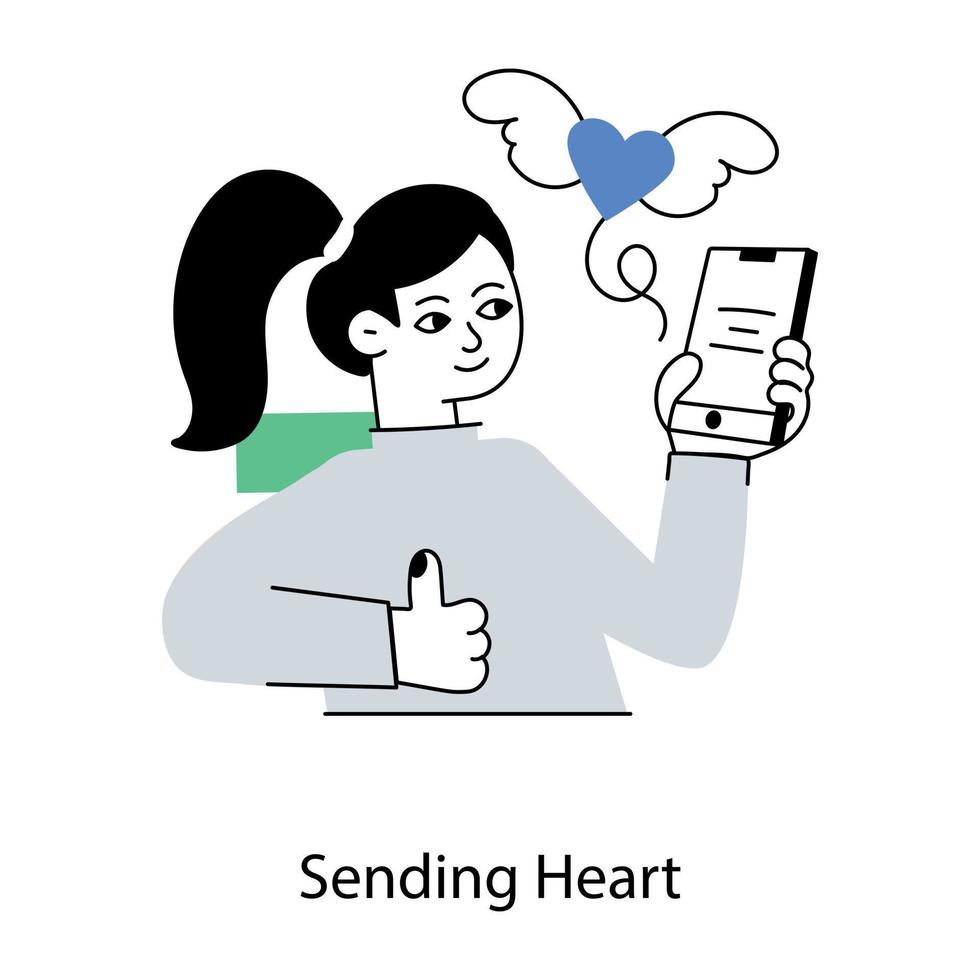 Trendy Sending Heart vector