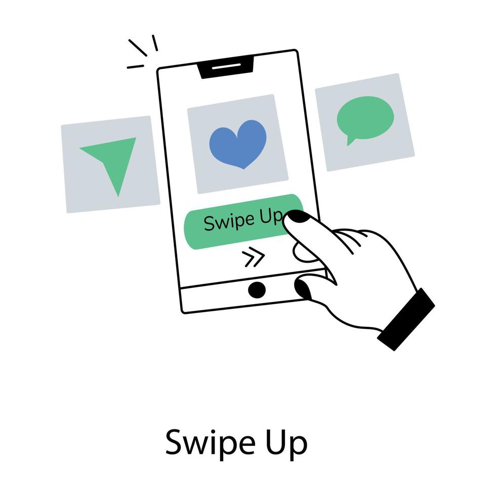 Trendy Swipe Up vector