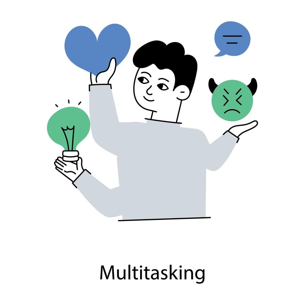 Trendy Multitasking Concepts vector