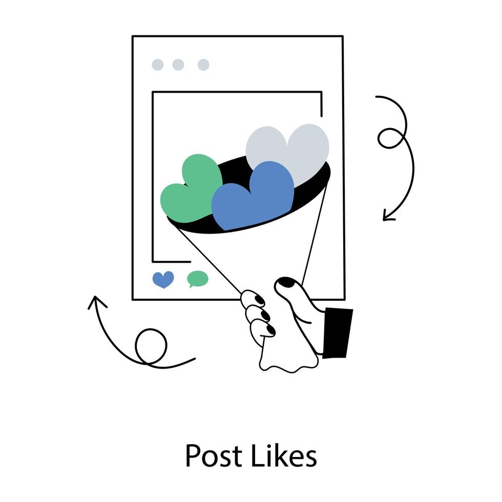 Trendy Post Likes vector