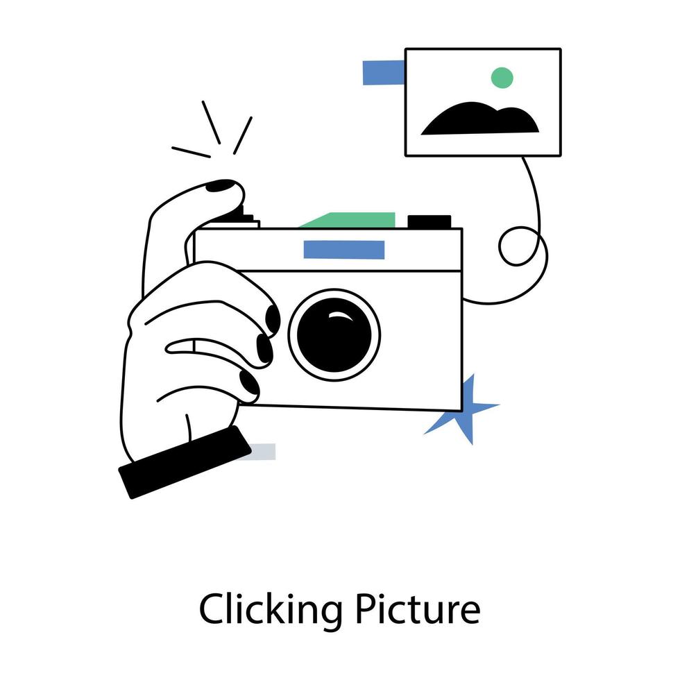 Trendy Clicking Picture vector