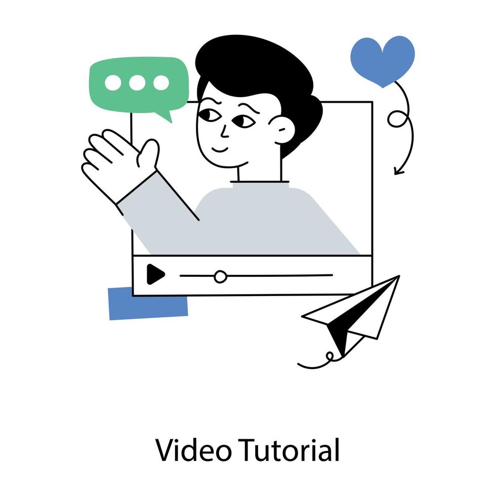 Trendy Video Tutorial vector