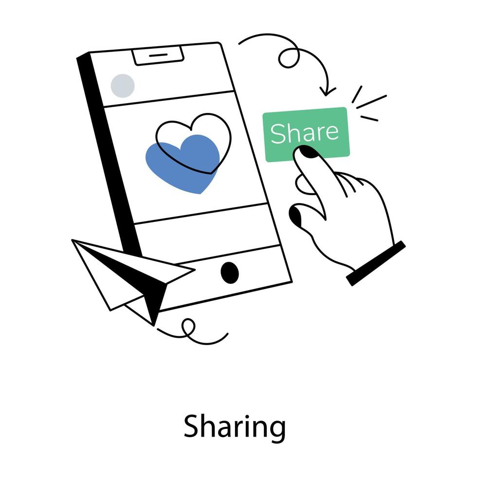 Trendy Sharing Concepts vector