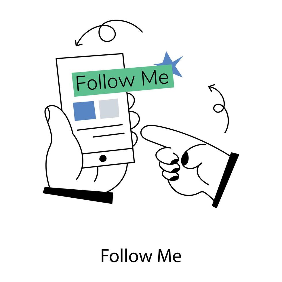 Trendy Follow Me vector