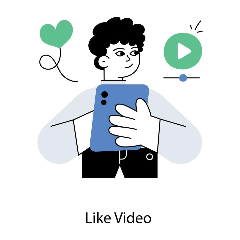 Trendy Like Video vector