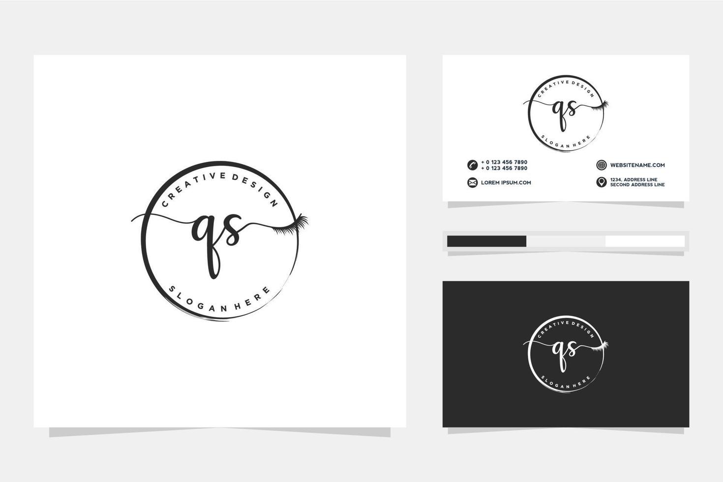 Initial QS Feminine logo collections and business card template Premium Vector