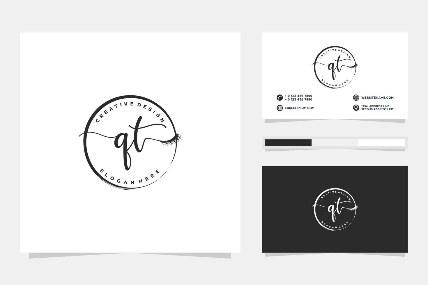 Initial QT Feminine logo collections and business card template Premium Vector