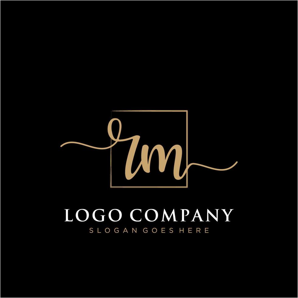 Initial RM feminine logo collections template. handwriting logo of initial signature, wedding, fashion, jewerly, boutique, floral and botanical with creative template for any company or business. vector