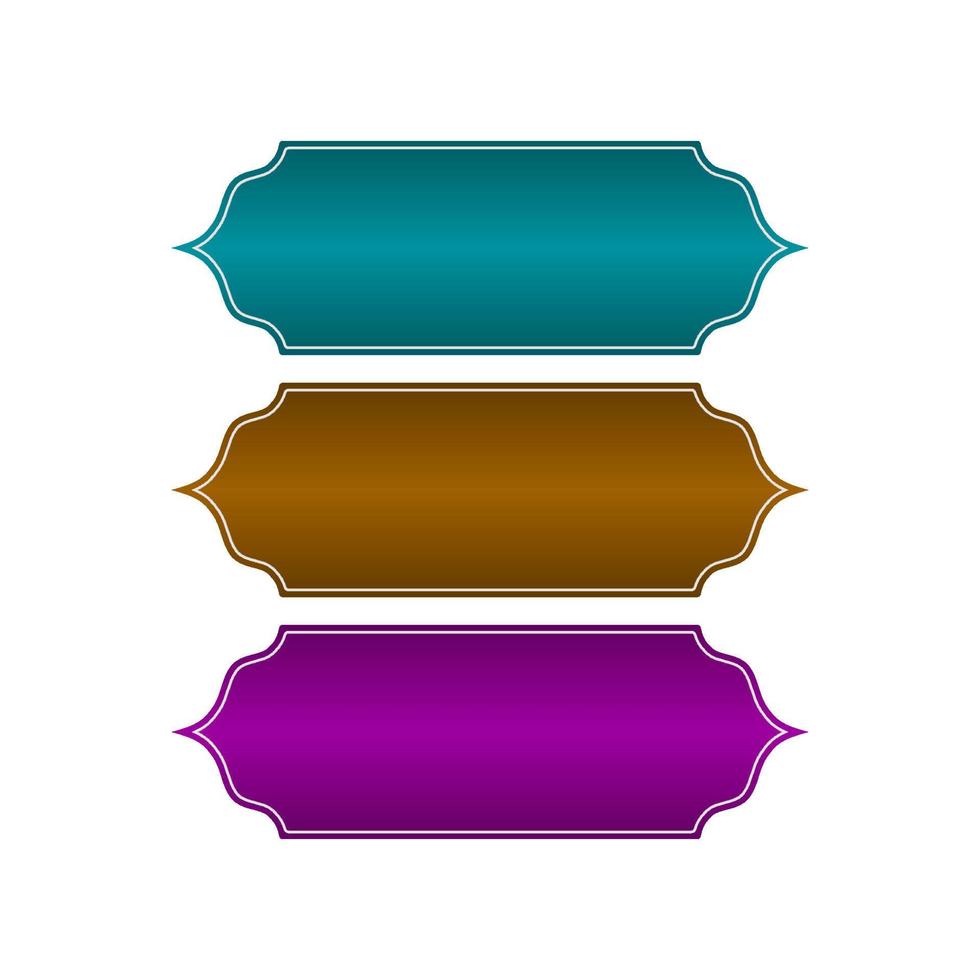 Islamic Color Label Design With Silver Outline vector