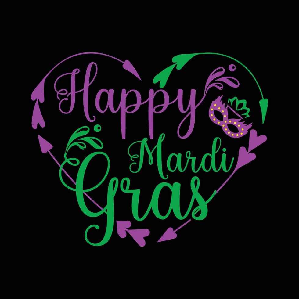 Happy Mardi Gras  love t-shirt vector