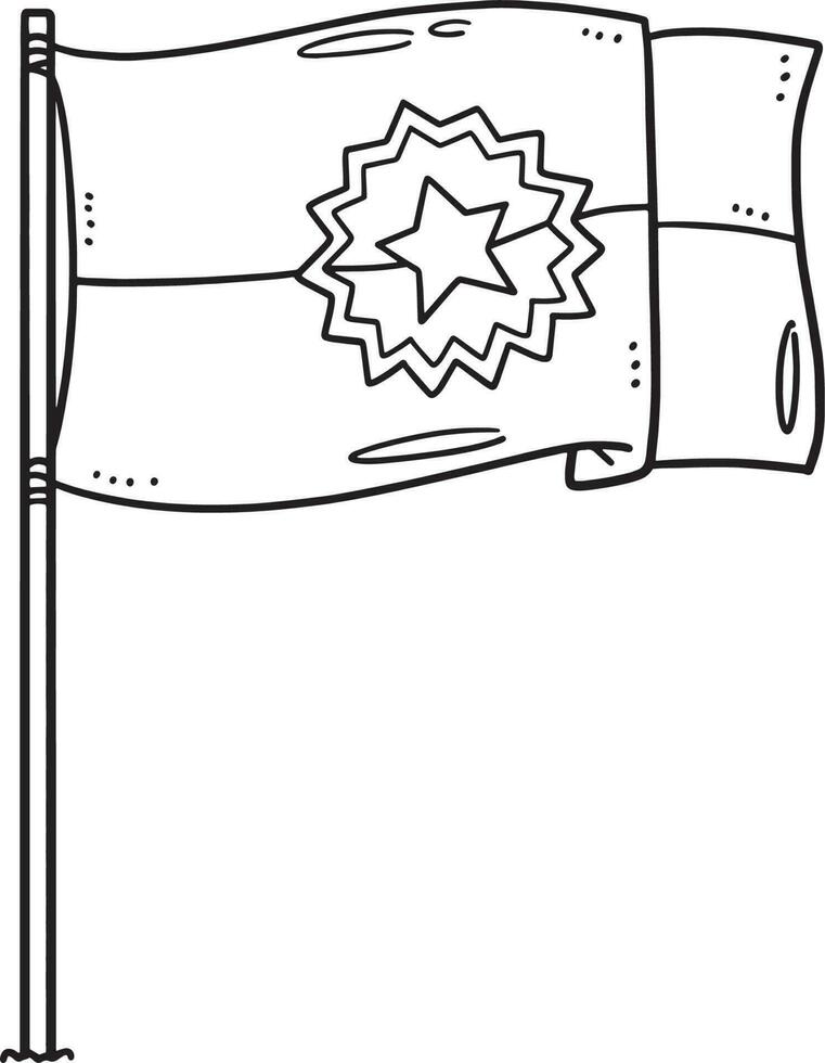 Juneteenth Flag Isolated Coloring Page for Kids vector