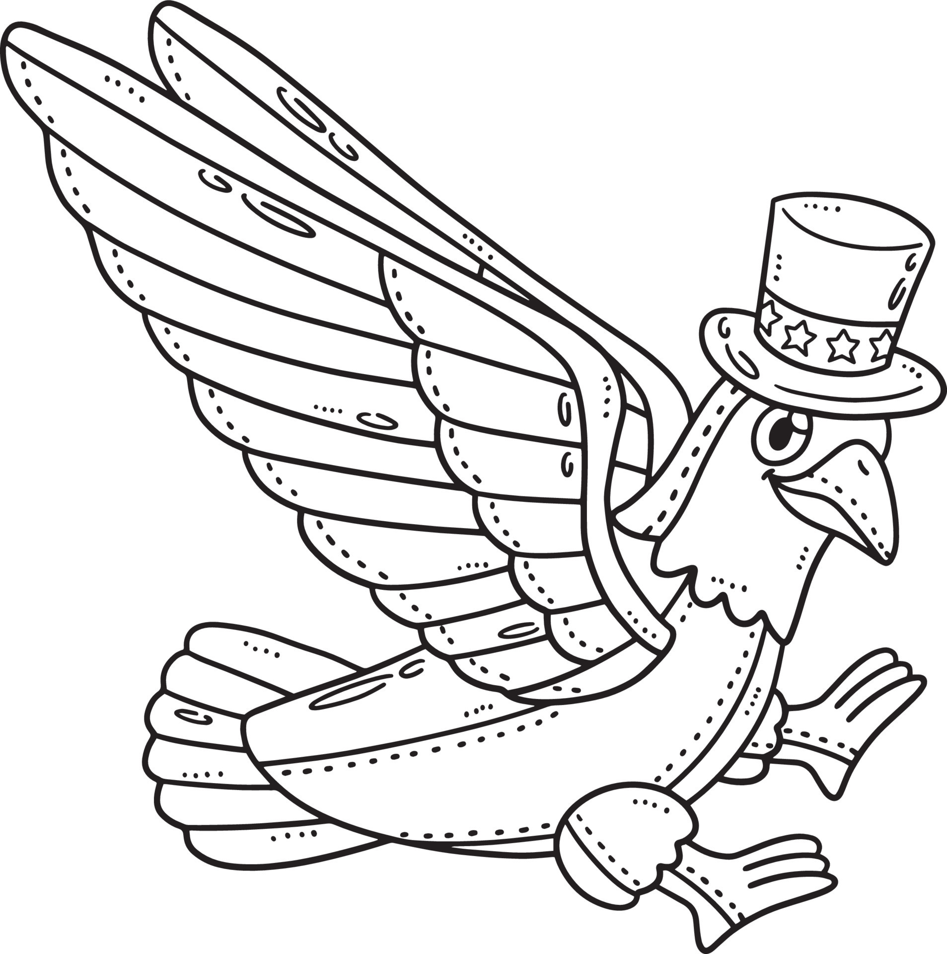 American Eagle Stuffed Toy Isolated Coloring Page 22463797 Vector Art