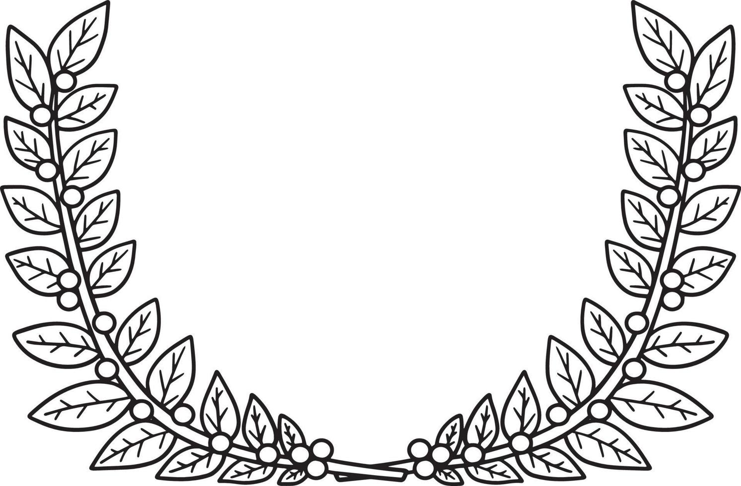 Flower Wreath Isolated Coloring Page for Kids vector