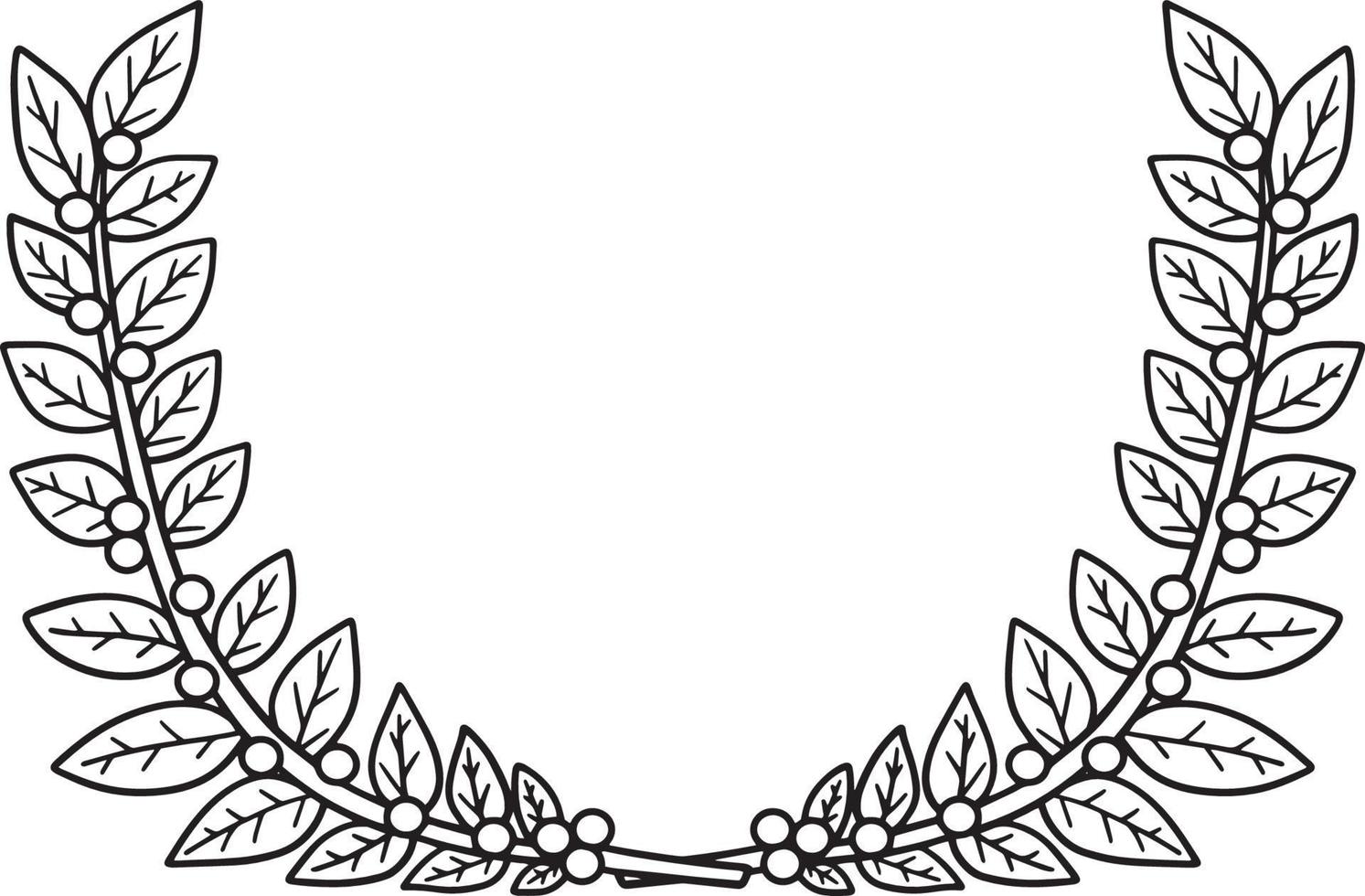 Flower Wreath Isolated Coloring Page for Kids vector