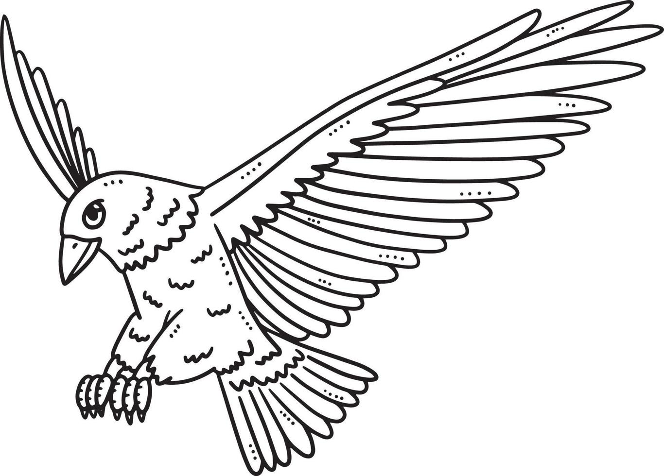 Flying Eagle Isolated Coloring Page vector