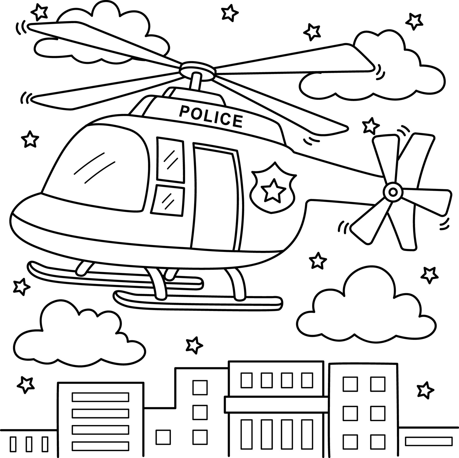 Police Helicopter Coloring Page For Kids 22463837 Vector Art At Vecteezy Police Helicopter Coloring Page For Kids 22463837 Vector Art At Vecteezy