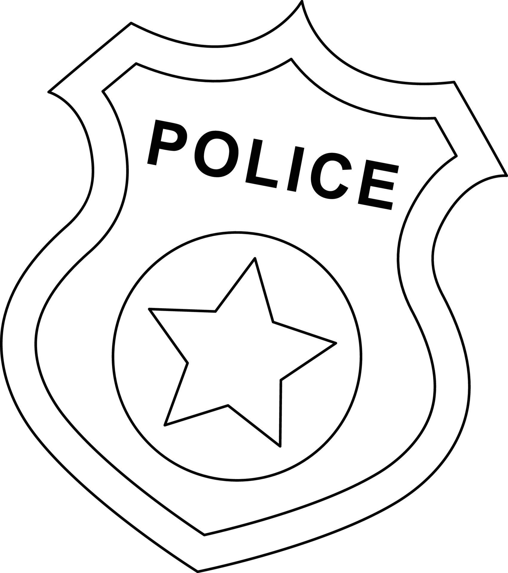 Police Badge Isolated Coloring Page for Kids 22463842 Vector Art at
