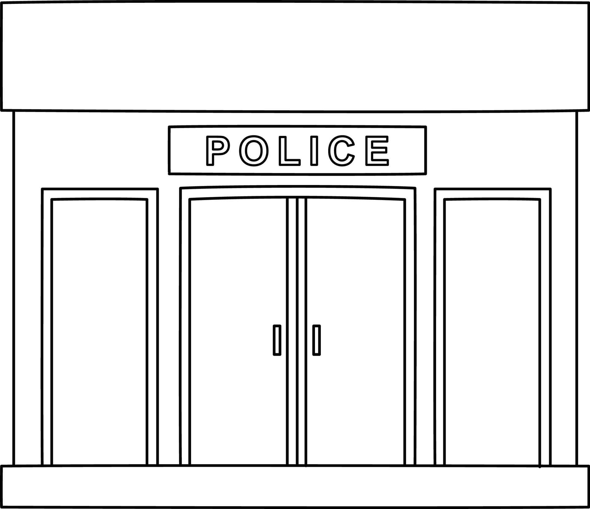 Police Station Isolated Coloring Page for Kids 12902481 Vector Art at  Vecteezy