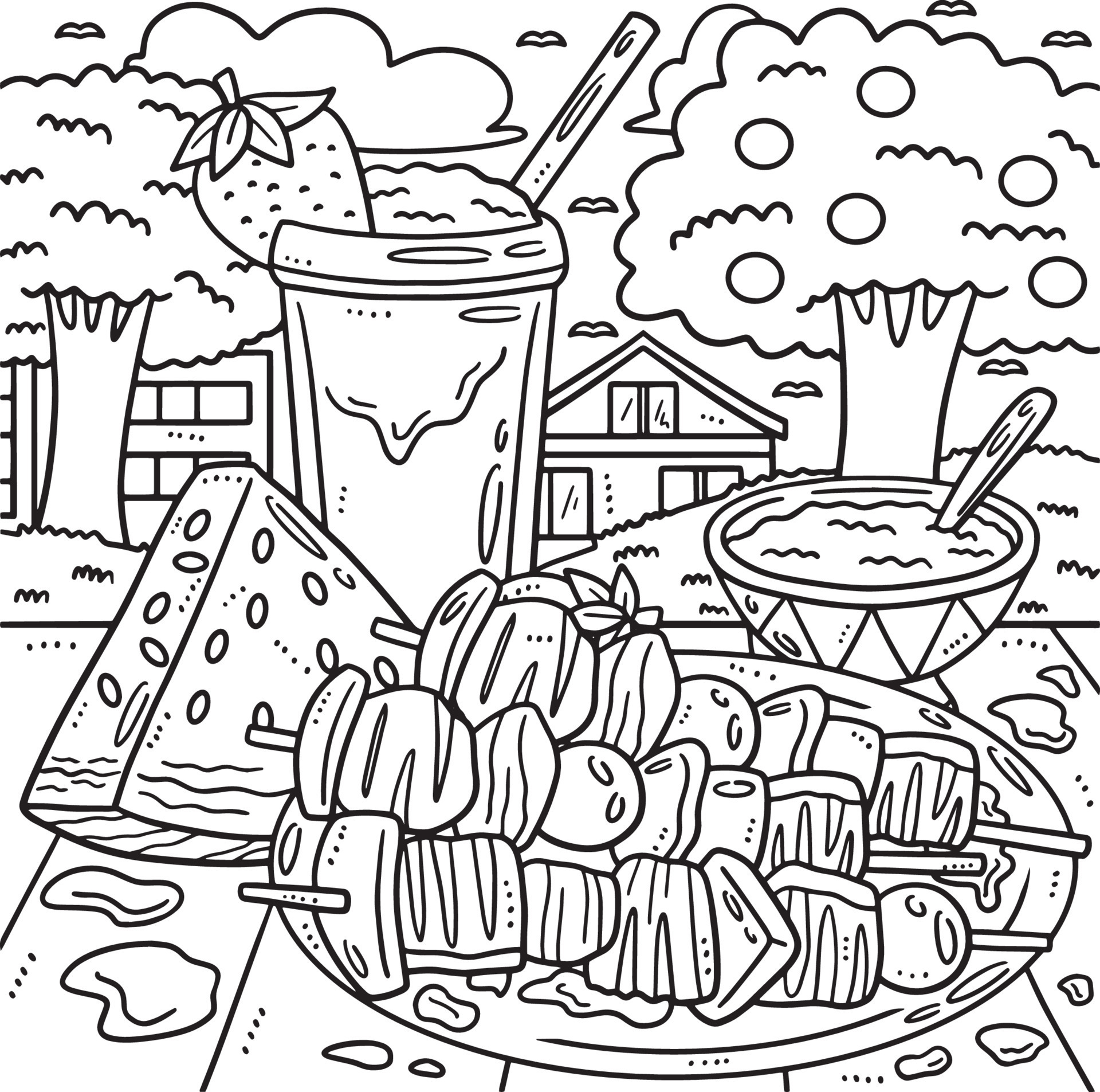 healthy food coloring pages for preschool