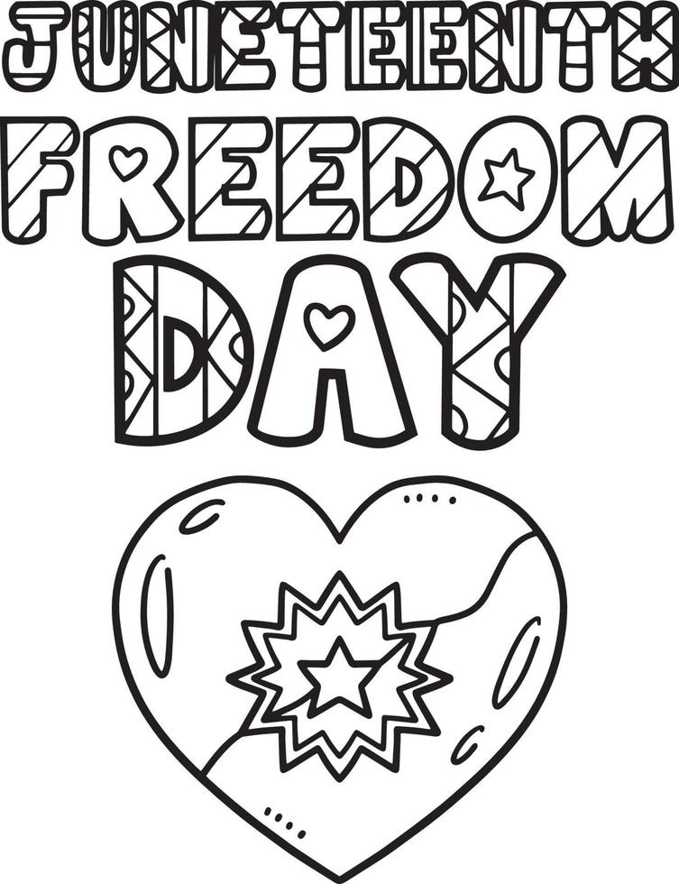 Juneteenth Freedom Day Isolated Coloring Page vector